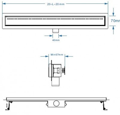 Roltechnik RRF-BG-800 Zuhanyfolyóka, fekete üvegbetét